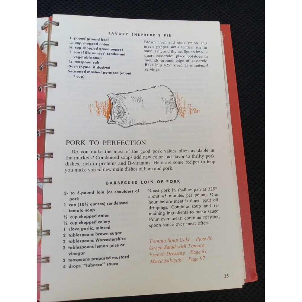Cooking with Soup – A Campbell Cookbook 1969 Vintage Revised Edition Spiral-B...